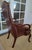 Wood Burgundy Naugahyde Queen Anne Open Armchair - Late 20th Century For Sale - Image 7 of 11