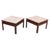 Mid-Century Modern Pair Low Profile Square Marble Top Side End Tables Stands MINT!