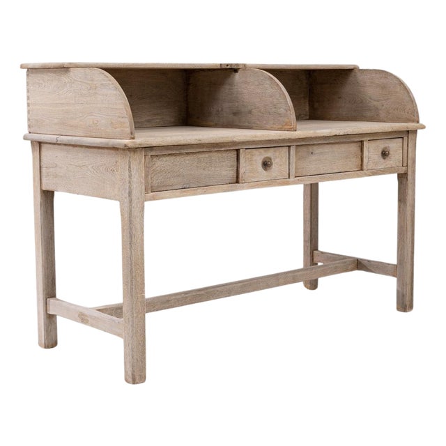 20th Century Belgian Oak Secretary Desk With Drawers For Sale