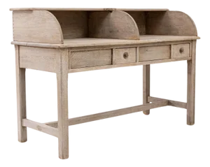 20th Century Belgian Oak Secretary Desk With Drawers