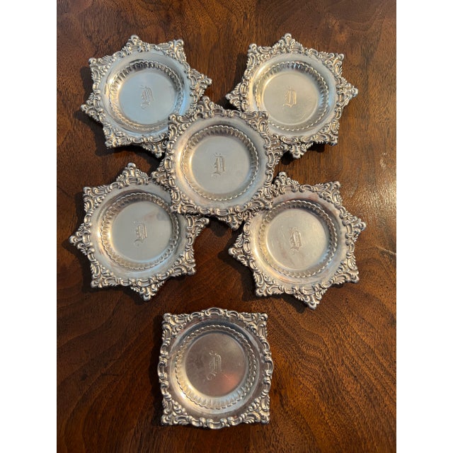 Early 20th Century Antique Dominick & Haff "d" Monogram Sterling Silver Butter Pat Dishes- Set of 11 For Sale - Image 5 of 5
