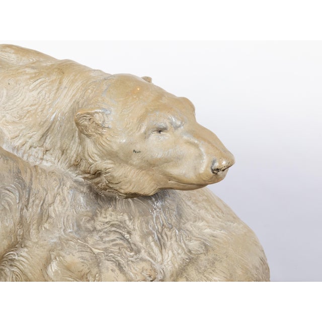 Mid 20th Century Continental Midcentury Terracotta Sculpture Depicting Two Bears on a Base For Sale - Image 5 of 10