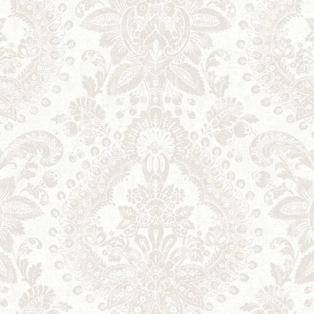 Sample - Borastapeter Boudoir Medallion Wallpaper in Grey For Sale