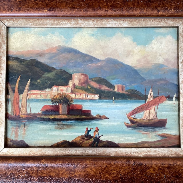 Rustic European Vintage European Landscape Painting Oil on Board Framed For Sale - Image 3 of 7