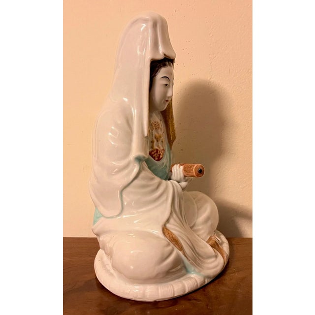 19th Century 19th Century Japanese Meiji Porcelain Figure of a Goddess or Guanyin For Sale - Image 5 of 13