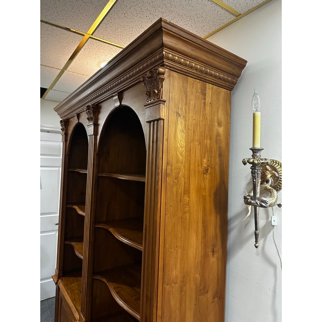 Wood 1990s Ethan Allen Legacy Double Arched Bookcase For Sale - Image 7 of 9