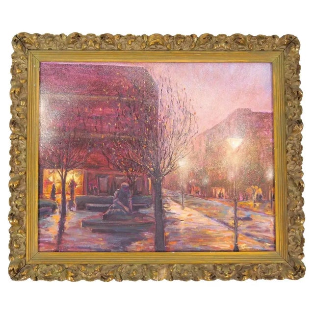 19th Century Wood Frame Oil / Canvas Wall Painting For Sale - Image 12 of 13