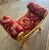 2020s Red Small Bench French Style With Gold Details For Sale - Image 5 of 6