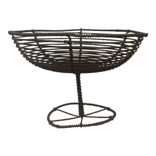Vintage Industrial Wire Fruit Basket For Sale