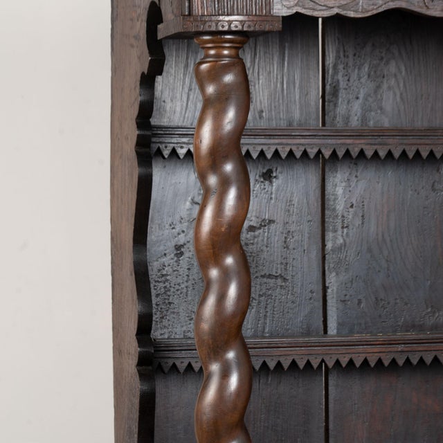 18th Century German Carved Oak Display Cabinet Buffet Dated 1743 For Sale - Image 9 of 17