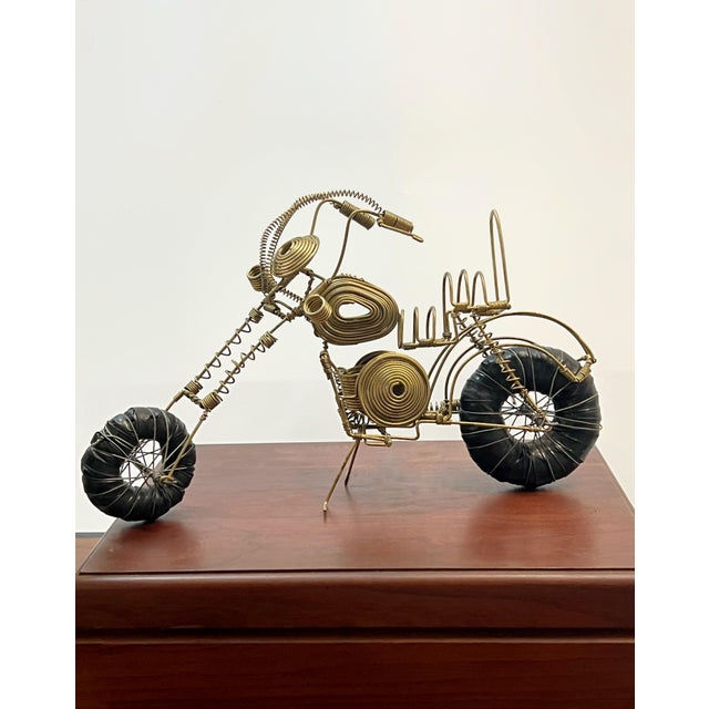 Vintage Wire Motorcycle Sculpture For Sale - Image 10 of 12