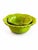 1960s Two Piece Bowl Set 1960s Italian Peasant Village Scalloped Green Pottery Nesting Bowl Set – Handmade Ceramic Bowls For Sale - Image 5 of 5