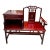 Vintage Asian Chinoiserie Hand Carved Telephone Gossip Rosewood Table Bench For Sale