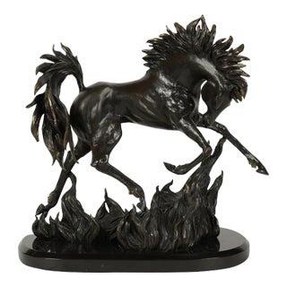 Large Japanese Bronze Horse Sculpture For Sale