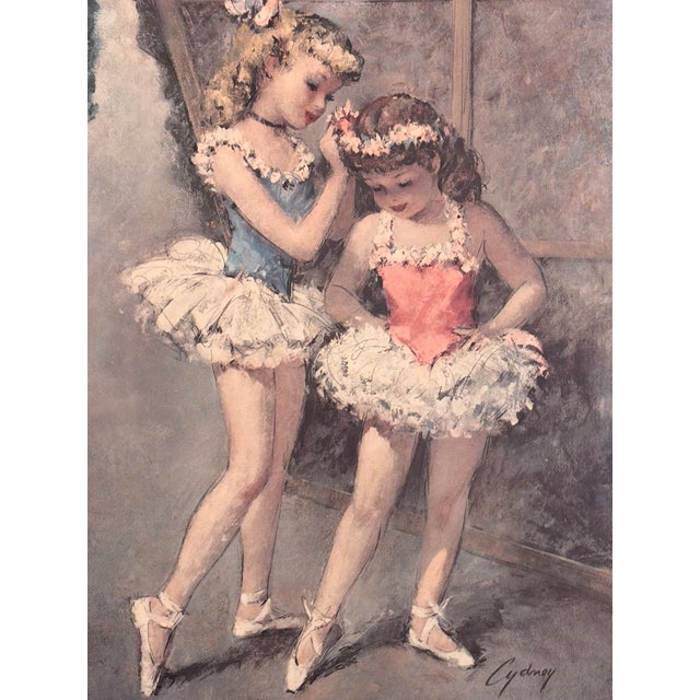 Vintage Ballet Dancers Print Signed “Cydney” – Framed – 1970s–1980s For Sale - Image 4 of 7