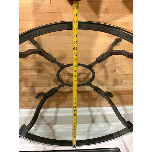 Vintage French Style Wrought Iron and Glass Coffee Table For Sale - Image 10 of 13