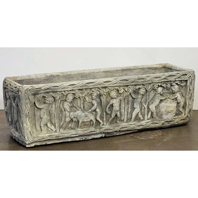 English Garden Stone Trough or Planter With Cherub Relief For Sale - Image 13 of 13