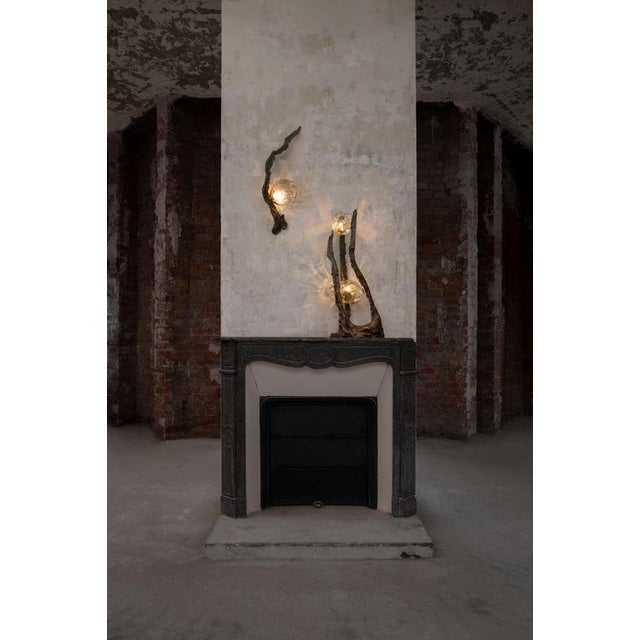 Posidoni Bronze and Handblown Glass Sconce by Emilie Lemardeley For Sale - Image 4 of 18