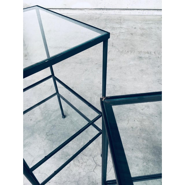 Minimalist Design Three Tier High Side Table Set. Made in Belgium, 1960's period. Side table, bedside table or sofa end...