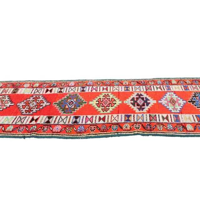 Mid 20th Century Orange Vintage Herki Runner For Sale - Image 4 of 7