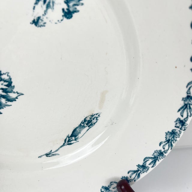 Ceramic Earthenware Oeillet Dinner Plates from KG Lunéville, 19th Century, Set of 6 For Sale - Image 7 of 14