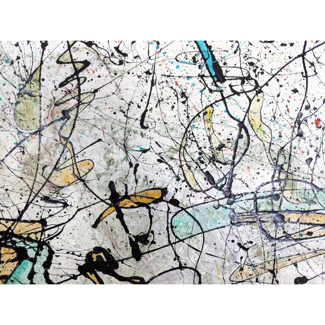 Wood Vintage Andrea Bonora Abstract Painting Signed Dated 2006 For Sale - Image 7 of 12