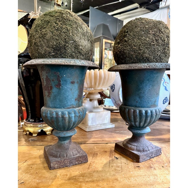 Metal French 19th Century Cast Iron Urns For Sale - Image 7 of 8