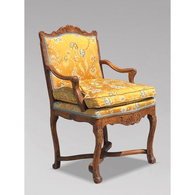 18th Century French Walnut Upholstered Armchair, 1790 For Sale - Image 13 of 13