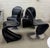 Model 1-2-3 Side Chairs and Panton Chairs in Black Leather by Verner Panton for Fritz Hansen & Fehlbaum, 1970s, Set of 4 For Sale - Image 16 of 16
