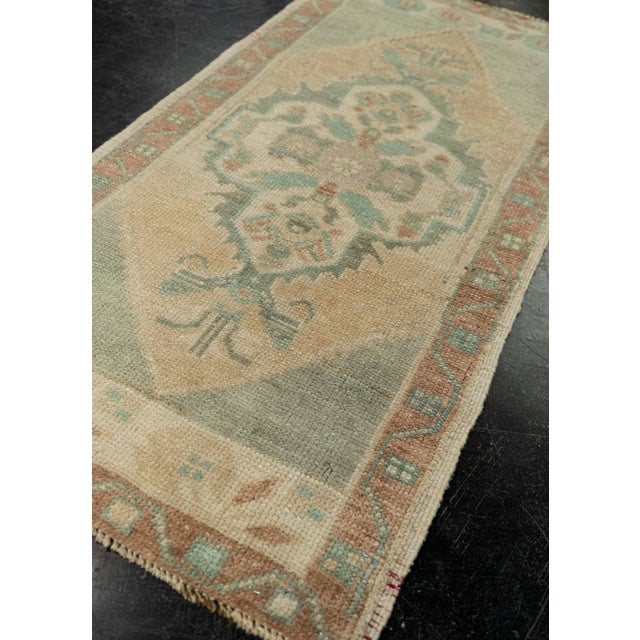 Textile Turkish Mini Rug Oriental Hand Knotted Vintage Rug 1'7" x 3'2" #21063 For Sale - Image 7 of 8