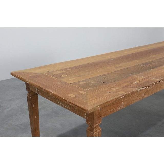 Large French Provincial Farm Table in Elm Wood, France, 1850 For Sale - Image 9 of 16