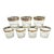 Vintage Mid Century Modern Glasses Low Ball Old Fashioned Set Textured Gold Barware For Sale
