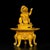 A striking Chinese yellow glazed porcelain censer (incense burner). The piece features a vibrant, deep yellow glaze with...