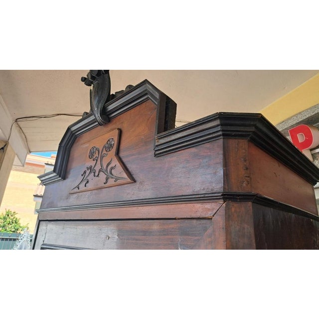 Antique Italian Walnut Wardrobe, 1890s For Sale - Image 5 of 8