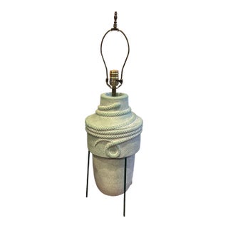 Vintage Post Modern Ceramic Serpent Tale Lamp For Sale