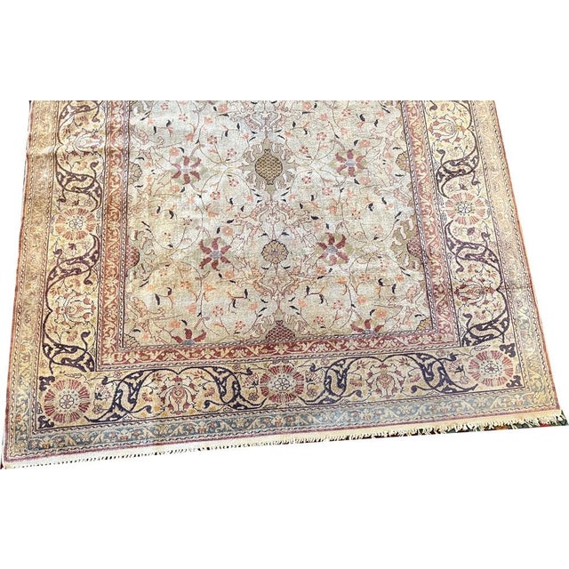 A Breathtaking Antique Turkish 100% Silk Keyseri Rug "Sculpture/Souf Weaving" For Sale In Los Angeles - Image 6 of 6