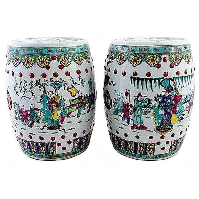Ceramic Antique Chinese Ceramic Garden Stools - Pair For Sale - Image 7 of 7