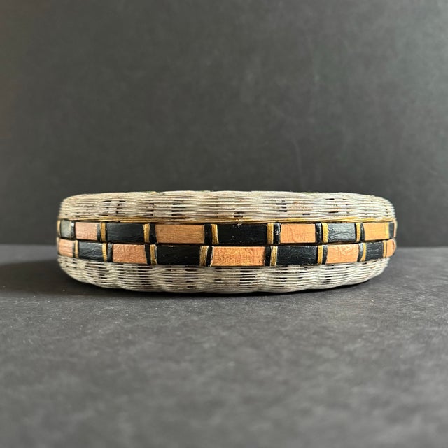 Early 20th Century Painted Chinese Sewing Basket — 9” For Sale - Image 4 of 7