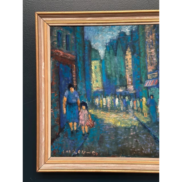 Olle Larsson, City Street at Night, 1964, Oil on Canvas For Sale - Image 18 of 18