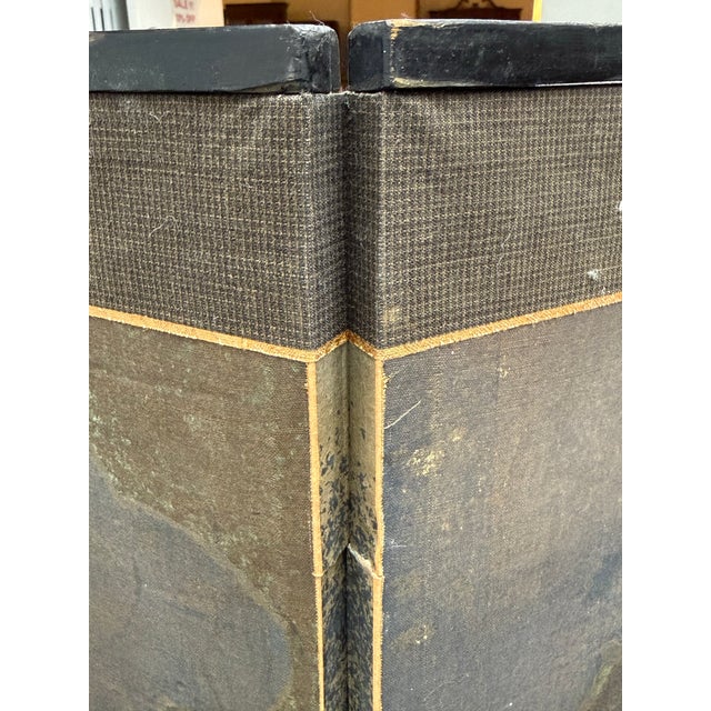 Early 20th Century Japanese Byōbu Four Panel Screen Divider, Antique For Sale - Image 5 of 12