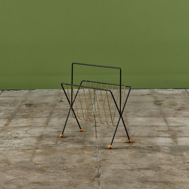 Mid-Century Modern Tony Paul Wire Magazine Rack For Sale - Image 3 of 14