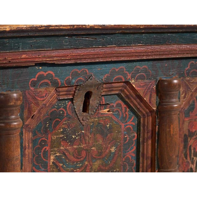 Wood Hand Painted Trunk, 1847 For Sale - Image 7 of 18