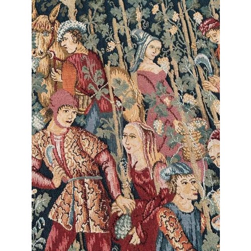 1970s Vintage French Aubusson Medieval Style Jacquard Tapestry, 1970s For Sale - Image 5 of 18