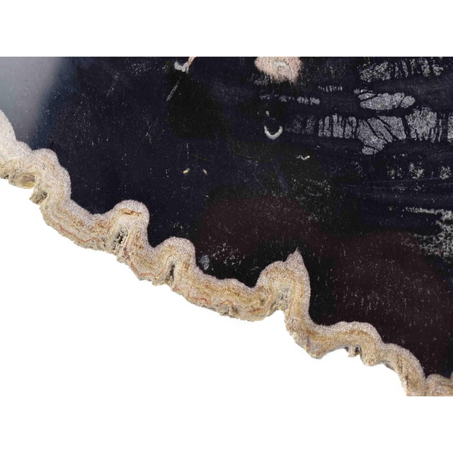 Late 20th Century Solid Stone Slab Serving Cheese Charcuterie Board Platter With Natural Edge For Sale - Image 6 of 11