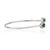 Fine Two-Stone Emerald & Diamond Bangle Bracelet in Sterling Silver For Sale - Image 9 of 13