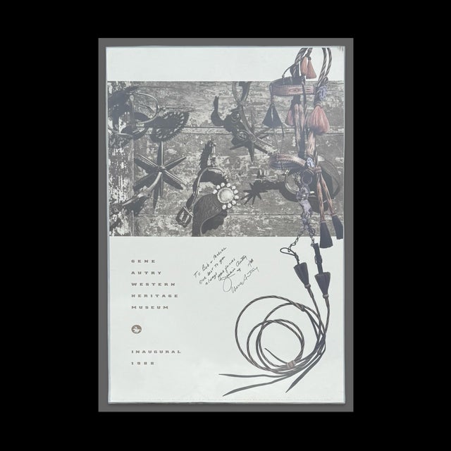 American Vintage 1988 Gene Autry Museum Inaugural Large Print in Custom Acrylic Frame W/ Memorabilia For Sale - Image 3 of 10