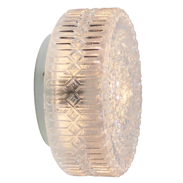 Mid-Century Wall or Ceiling Lamp. Metal base with white clear glass. 1960-1970 1x E27 / E26 Up to 250V (Europe/UK...