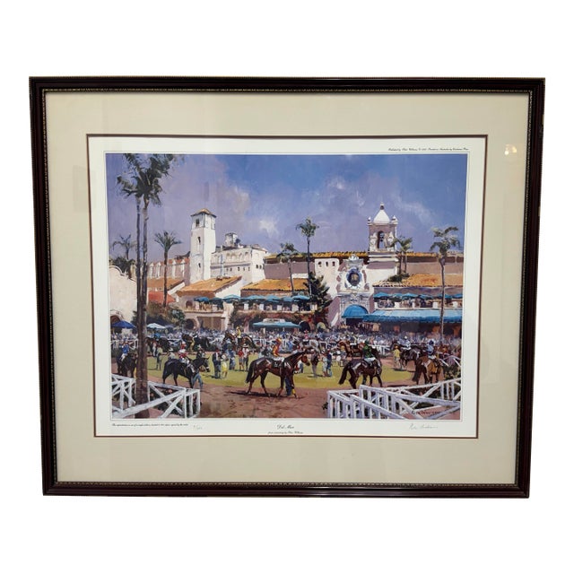 Peter Williams Del Mar Racetrack Signed Print, Circa 1992 For Sale
