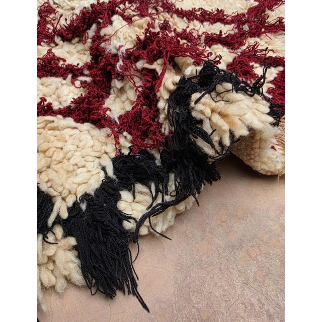 Abstract Moroccan Handwoven Azilal Rug - 6.2 X 2.5 Ft For Sale - Image 3 of 5