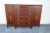 Traditional Mahogany Inlay 2 Part Breakfront China Display Cabinet With Desk For Sale - Image 3 of 12